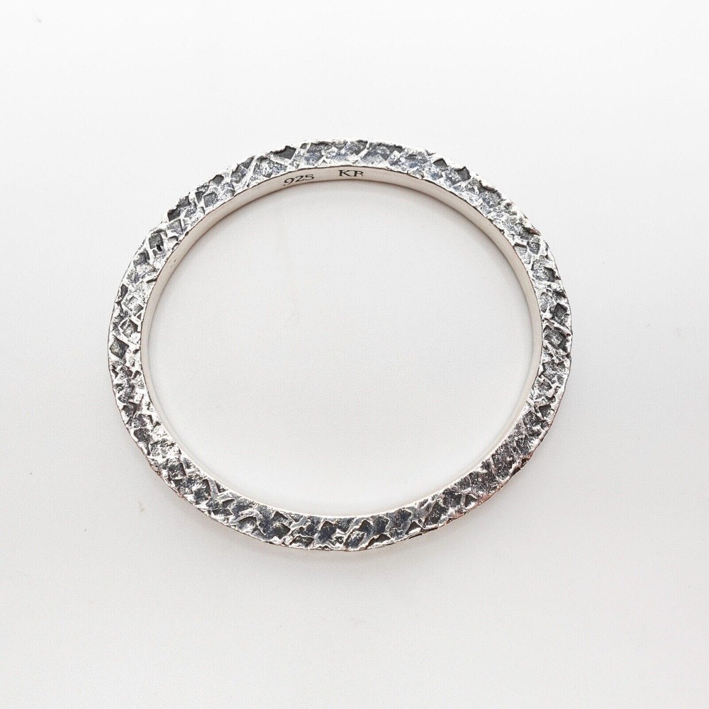 King Baby Studios Square Texture Bangle USA Fine Silver .925
